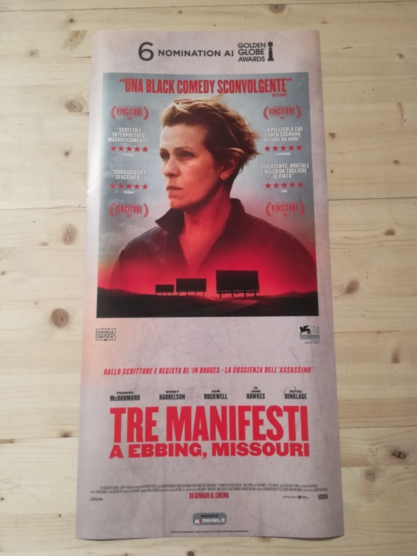 TRE MANIFESTI EBBING MISSOURI Locandina Film 33x70 Poster Originale Cinema