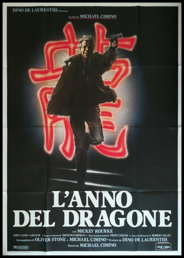 YEAR OF THE DRAGON 1985 Original Movie Poster 55x78" 4Sh Italian CIMINO ROURKE