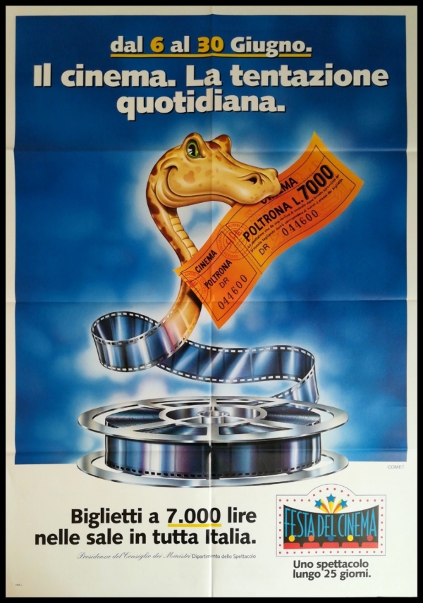 FESTA DEL CINEMA ITALIA 1996 Manifesto Film 2F Poster Originale PUBBLICITARIO