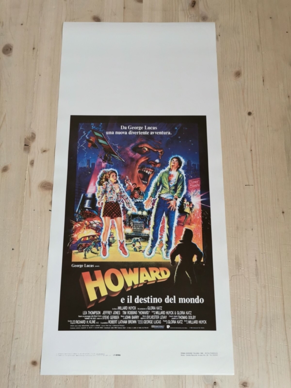HOWARD THE DUCK 1986 Original Movie Poster 12x27" Italian ED GALE MARVEL HUYCK