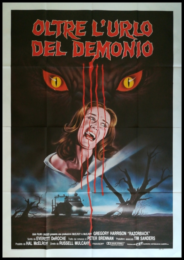 RAZORBACK 1984 Original Movie Poster 55x78" 4Sh Italian RUSSELL MULCHAY HORROR