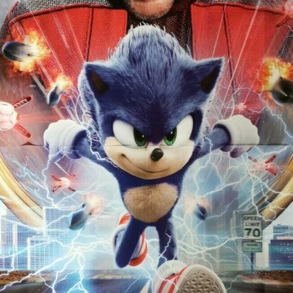 SONIC Original Movie Poster 55x78" 2Sh Italian FOWLER JIM CARREY MARSDEN SEGA - immagine 3