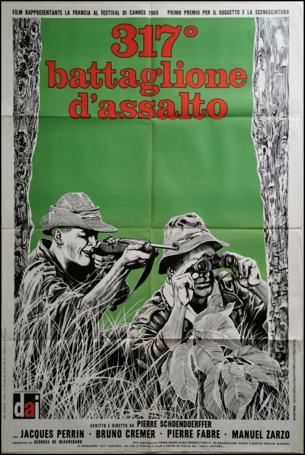 THE 317th PLATOON Original Movie Poster 39x55 2Sh Italian PIERRE SCHROENDOERFFER
