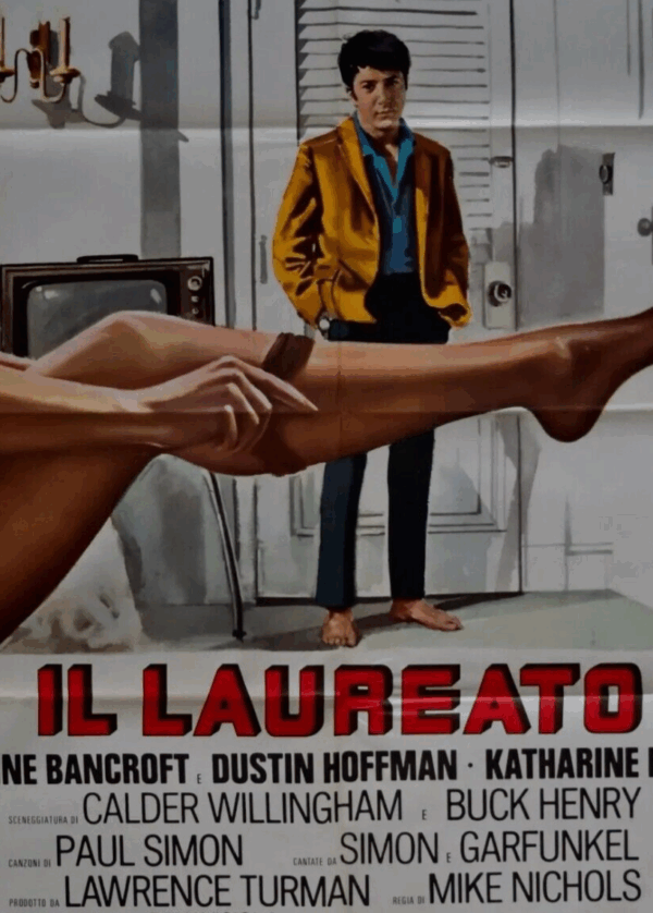THE GRADUATE Original Movie Poster 39x55" 2Sh Italian DUSTIN HOFFMAN - immagine 3