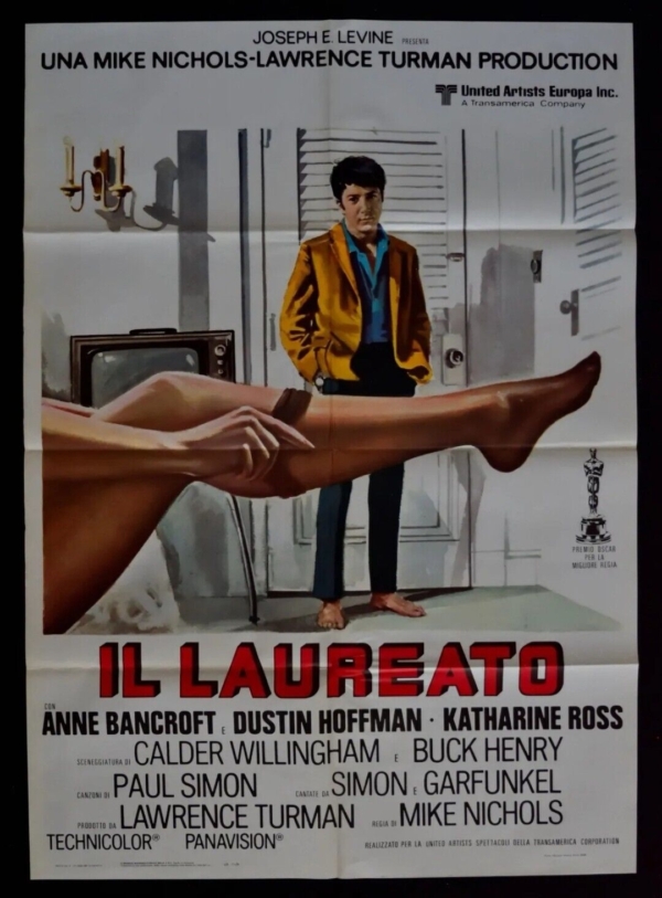 THE GRADUATE Original Movie Poster 39x55" 2Sh Italian DUSTIN HOFFMAN