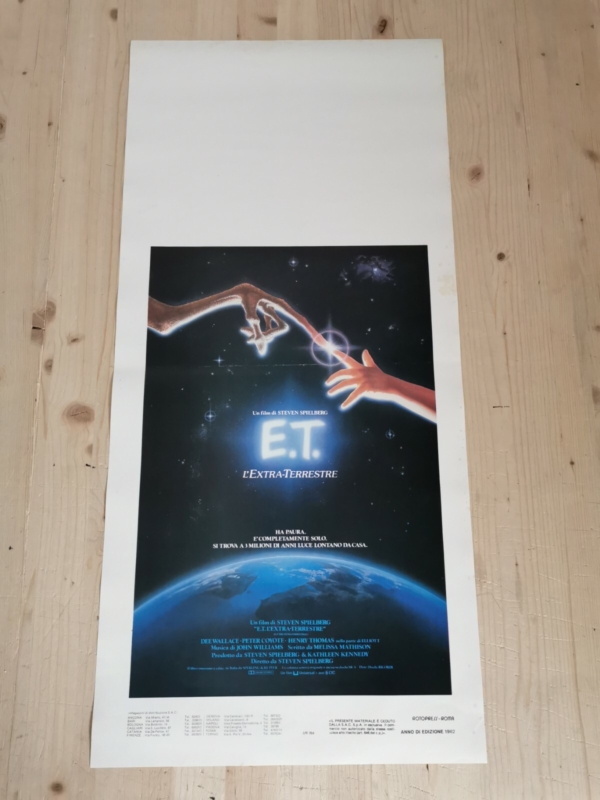 E.T. EXTRA-TERRESTRIAL 1982 Original Movie Poster 12x27" Italian SPIELBERG