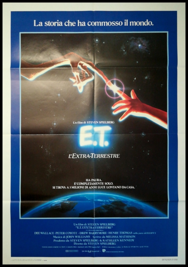 E.T. EXTRA-TERRESTRIAL 1982 Original Movie Poster 39X55" 2Sh Italian SPIELBERG