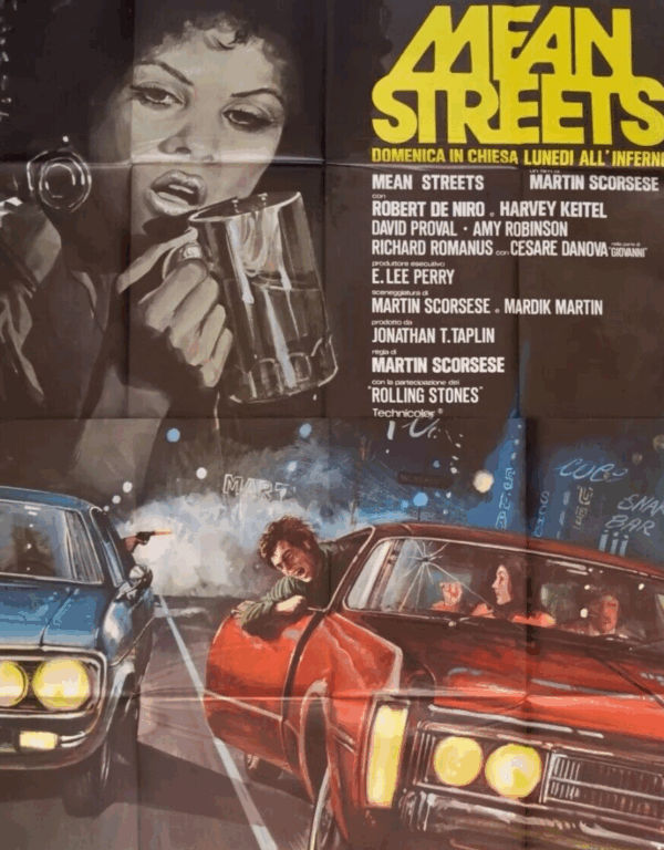 MEAN STREETS Original Movie Poster 55x78" Italian DE NIRO MARTIN SCORSESE - immagine 3