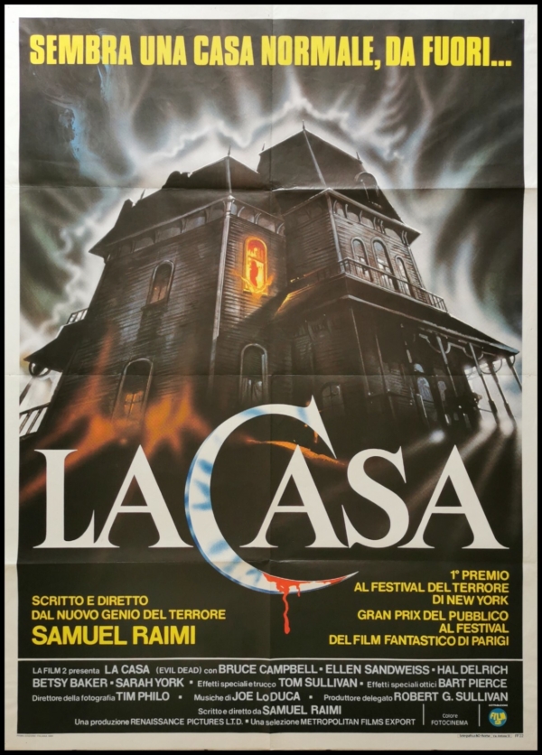 THE EVIL DEAD Original Movie Poster 39x55" 2Sh Italian SAM RAIMI HORROR