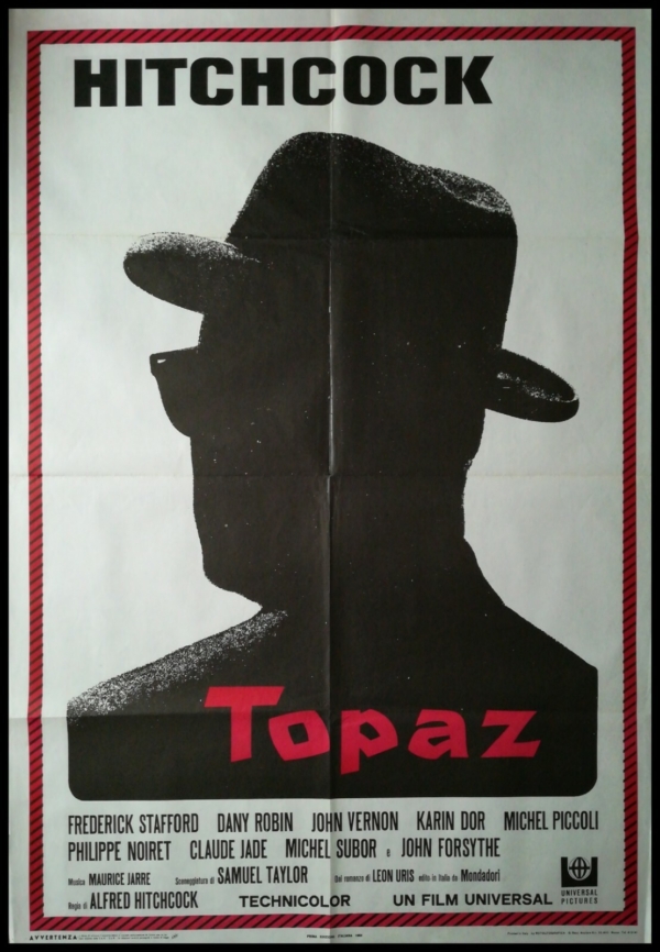 TOPAZ 1969 Original Movie Poster 39x55" 2Sh Italian Alfred Hitchcock Forsythe