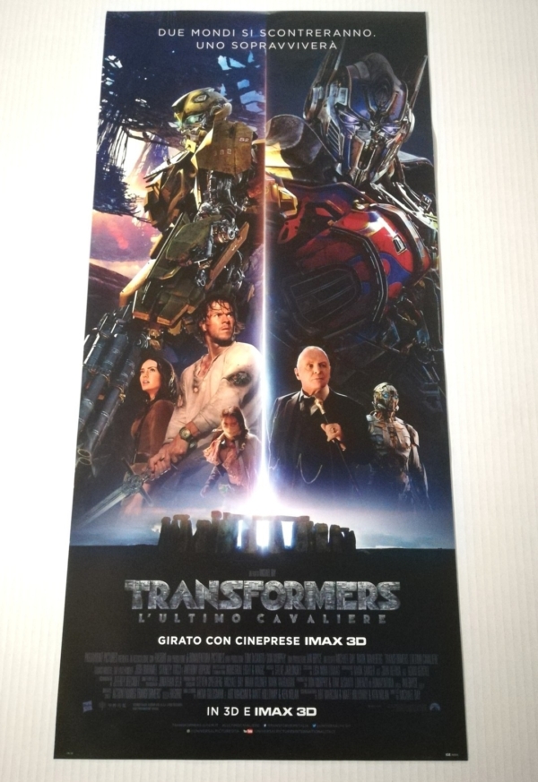 TRANSFORMERS 5 L'ULTIMO CAVALIERE Locandina Film 33x70 Poster Originale Cinema