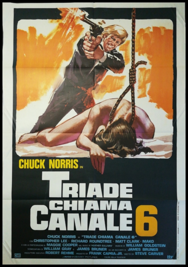 TRIADE CHIAMA CANALE 6 Manifesto Film 2F Poster Originale Cinema CHUCK NORRIS