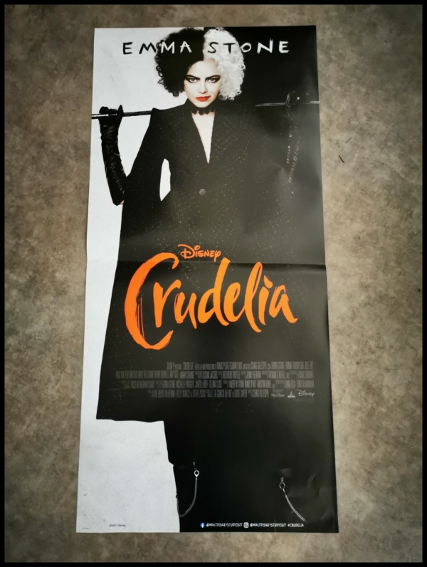CRUDELIA Locandina Film 33x70 Poster Originale Cinema DISNEY EMMA STONE