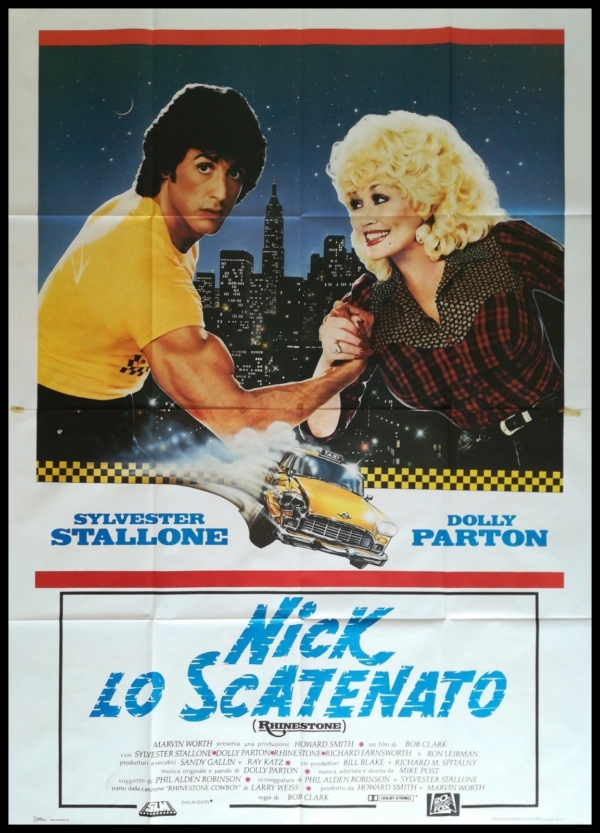 RHINESTONE 1984 Original Movie Poster 55x78" 4Sh Italian STALLONE PARTON ROCKY