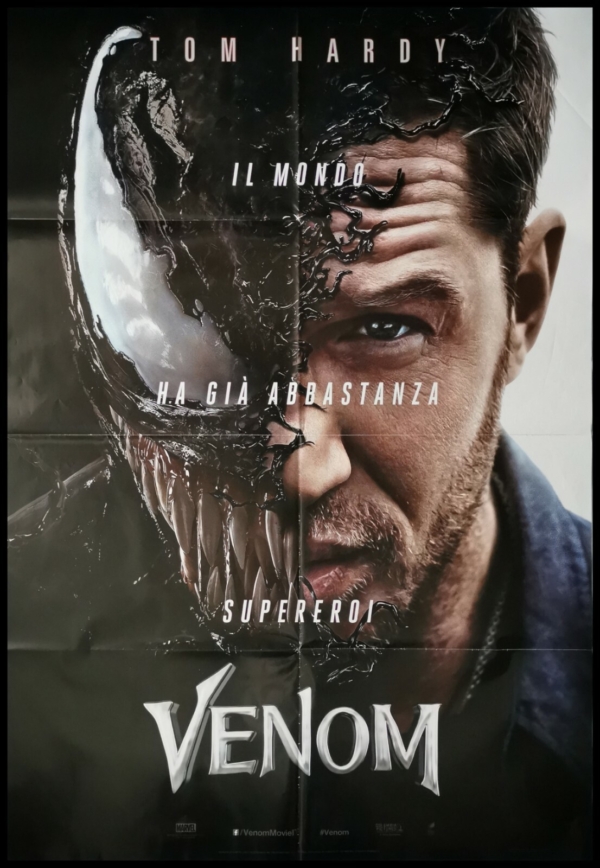 VENOM Original Movie Poster 39x55" 2Sh Italian TOM HARDY COMICS MARVEL