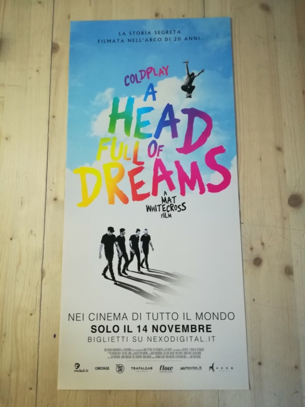 COLDPLAY A HEAD FULL OF DREAMS Locandina Cinema 33x70 Poster Originale WHITECROS