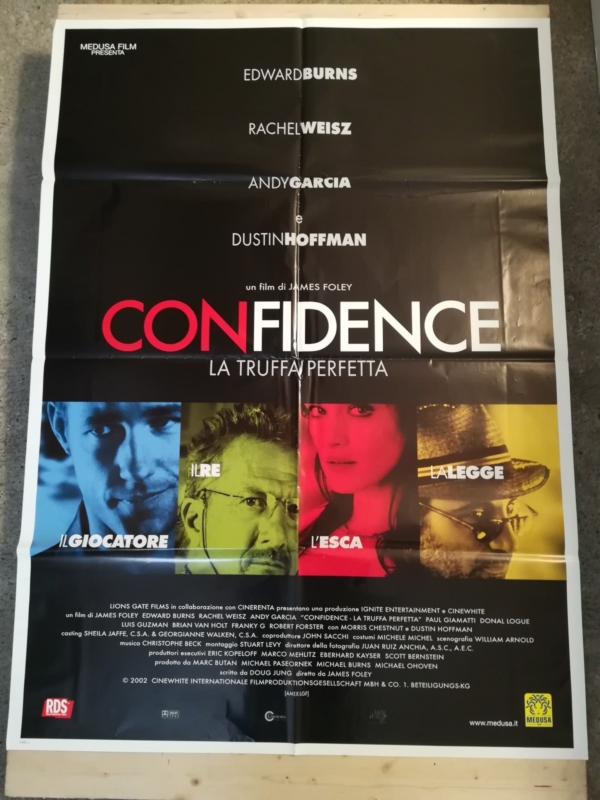 CONFIDENCE Original Movie Poster 39x55" 2Sh Italian HOFFMAN GARCIA WEISZ - immagine 3