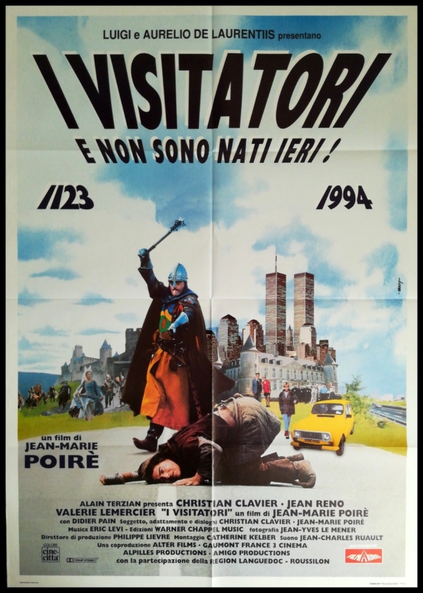 I VISITATORI Manifesto Film 2F Poster Originale Cinema POIRE JEAN RENO CLAVIER