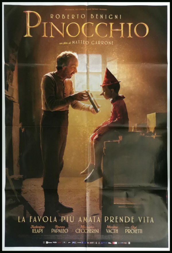 PINOCCHIO 2019 Original Movie Poster 39x55" 2Sh Italian GARRONE ROBERTO BENIGNI