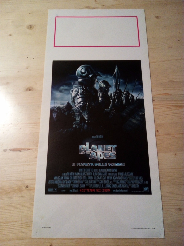PLANET OF THE APES 2001 Original Movie Poster 12x27" Italian TIM BURTON