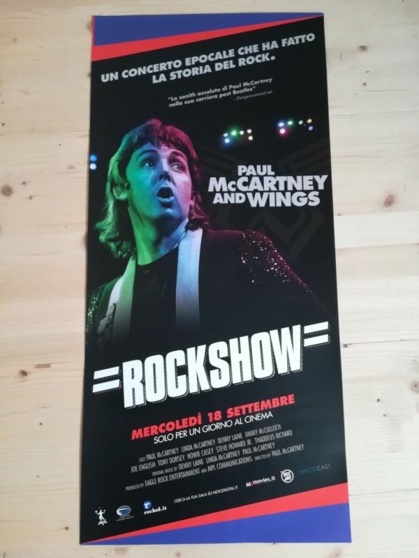 ROCKSHOW PAUL McCARTNEY AND WINGS Locandina Cinema 33x70 Poster Originale