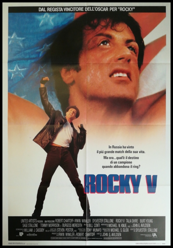 ROCKY V 1990 Original Movie Poster 39x55" 2Sh Italian SYLVESTER STALLONE