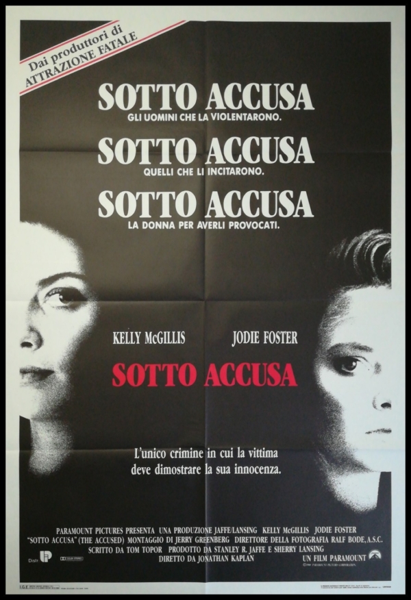 SOTTO ACCUSA Manifesto Film 2F Poster Originale Cinema JODIE FOSTER McGILLIS