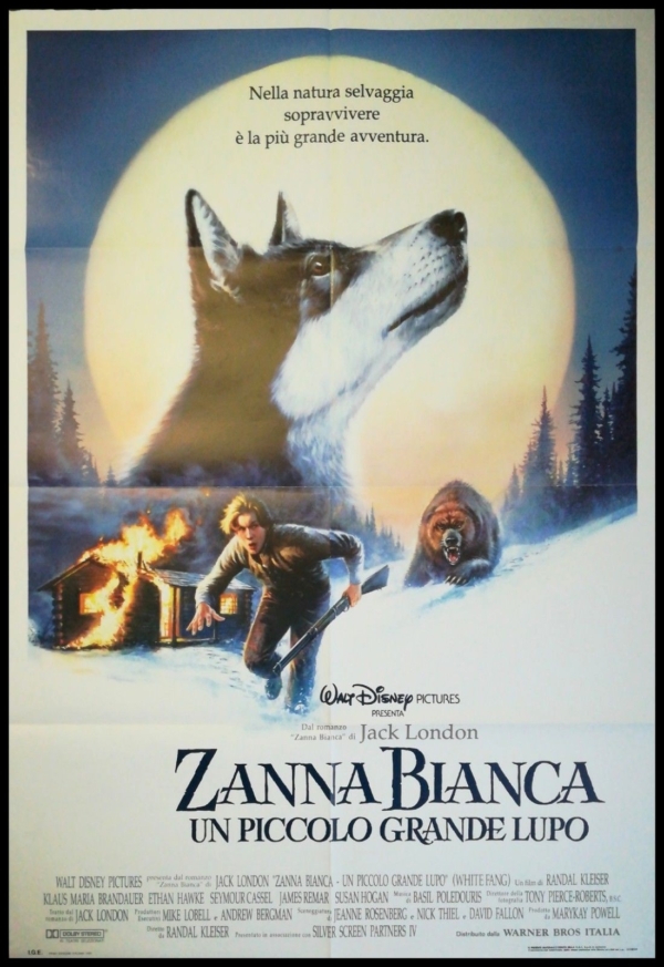 WHITE FANG 1991 Original Movie Poster 39x55" 2Sh Italian WALT DISNEY