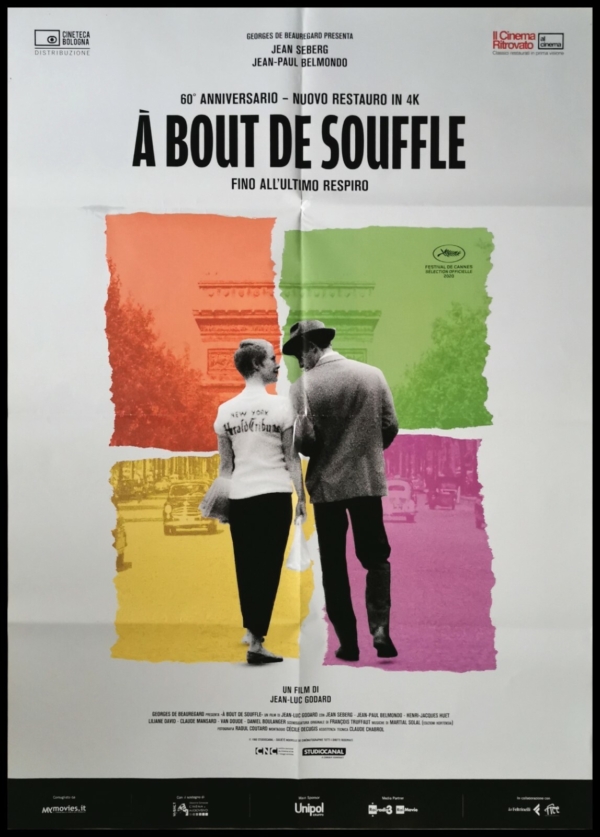 A BOUT DE SOUFFLE BREATHLESS 4K Original Movie Poster 39x55" 2Sh GODARD BELMONDO