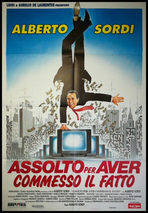 ASSOLTO PER AVER COMMESSO IL FATTO Manifesto 2F Poster Originale Cinema SORDI