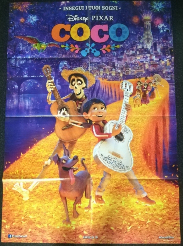 COCO Original Movie Poster 39x55" 2Sh Italian DISNEY PIXAR MEXICO