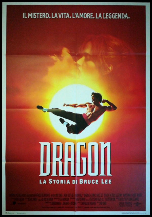 DRAGON BRUCE LEE STORY Original Movie Poster 39x55" 2Sh Italian JASON SCOTT