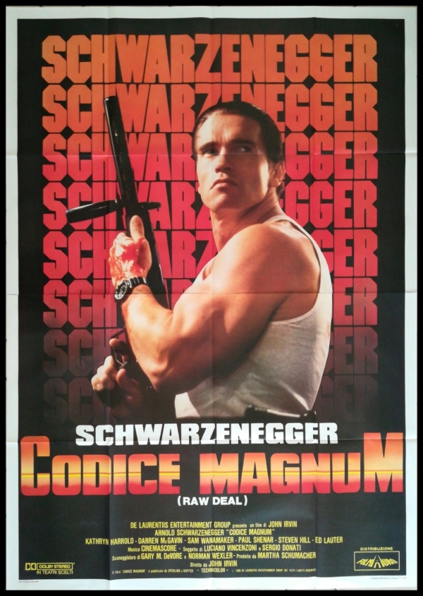 RAW DEAL 1986 Original Movie Poster 55X78" 4Sh Italian ARNOLD SCHWARZENEGGER