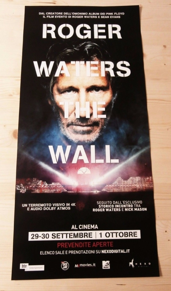 ROGER WATERS THE WALL Original Concert Movie Poster 12x27" Italian PINK FLOYD