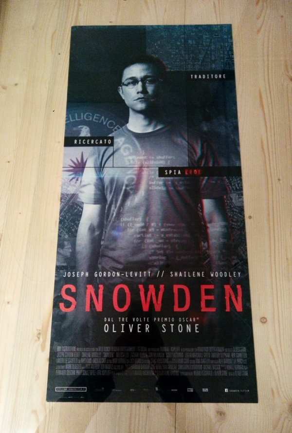 SNOWDEN Locandina Film 33x70 Poster Originale Cinema O.STONE