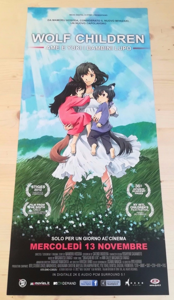 WOLF CHILDREN Locandina Originale 33x70 Poster Film Japan Anime MAMORU HOSODA